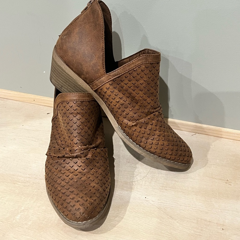 Brown Zip Booties